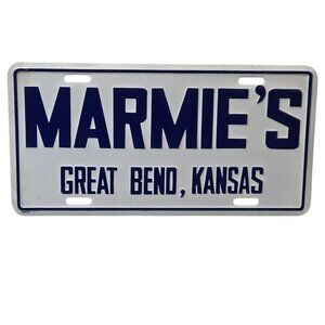 Marmies Great Bend Kansas Car Dealership License Plate Metal KS Car Tag Promo